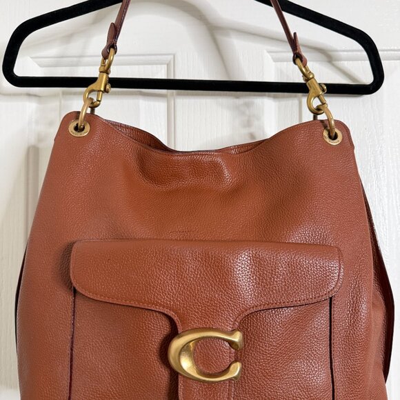 Coach Handbags - COACH Tabby Hobo Saddle Pebbled Leather Brown Crossbody Bag